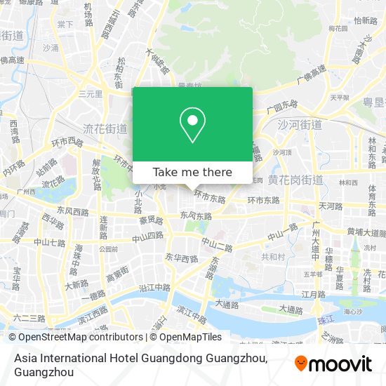 Asia International Hotel Guangdong Guangzhou map