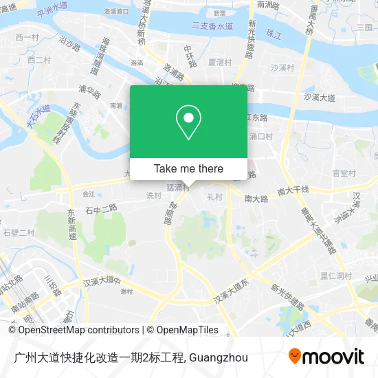 广州大道快捷化改造一期2标工程 map
