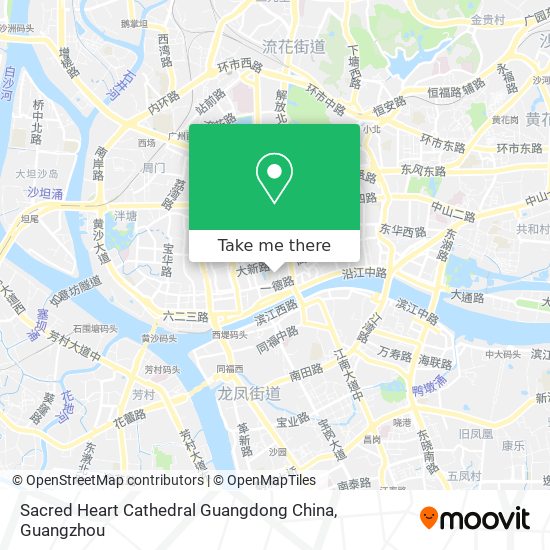 Sacred Heart Cathedral Guangdong China map