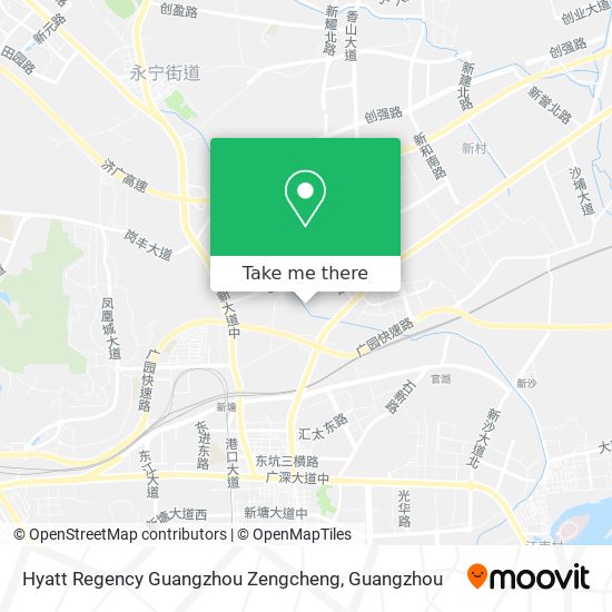 Hyatt Regency Guangzhou Zengcheng map