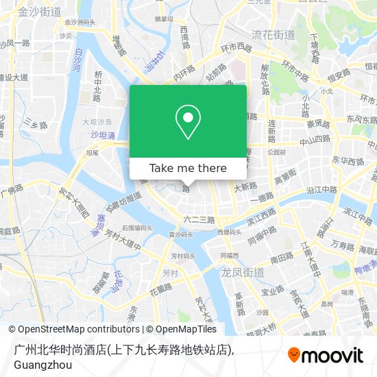 广州北华时尚酒店(上下九长寿路地铁站店) map