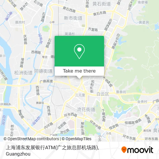上海浦东发展银行ATM(广之旅总部机场路) map