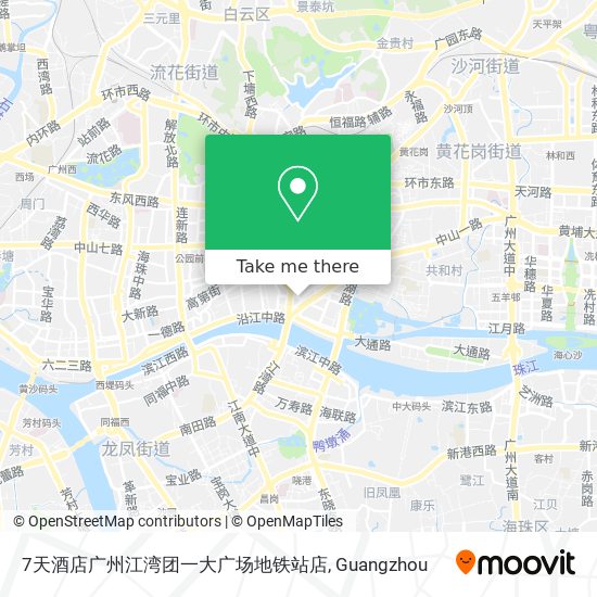 7天酒店广州江湾团一大广场地铁站店 map