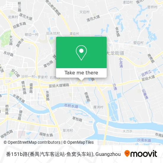 番151b路(番禺汽车客运站-鱼窝头车站) map