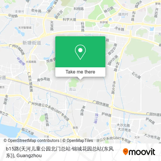 b15路(天河儿童公园北门总站-锦城花园总站(东风东)) map