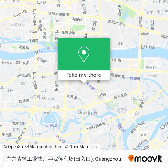 广东省轻工业技师学院停车场(出入口) map