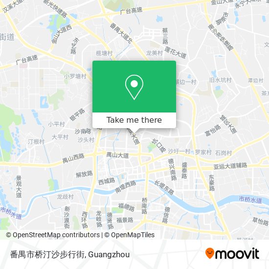 番禺市桥汀沙步行街 map