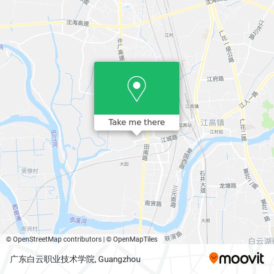 广东白云职业技术学院 map