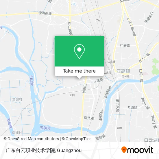 广东白云职业技术学院 map