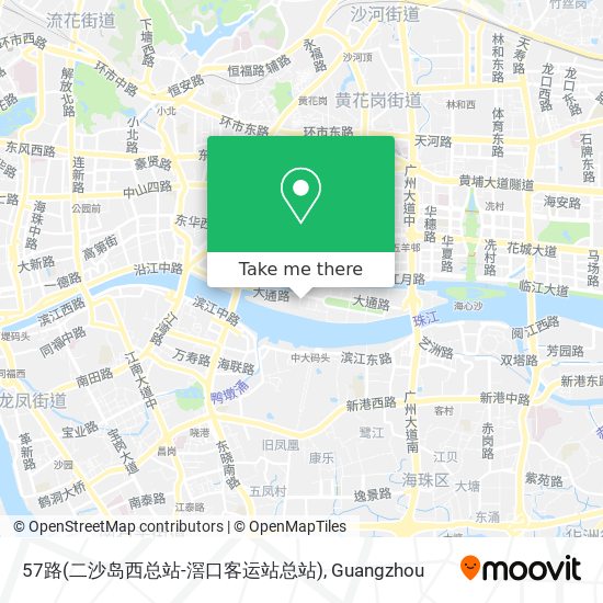 57路(二沙岛西总站-滘口客运站总站) map