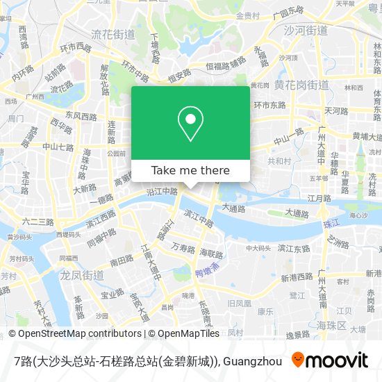 7路(大沙头总站-石槎路总站(金碧新城)) map