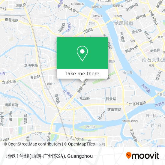 地铁1号线(西朗-广州东站) map