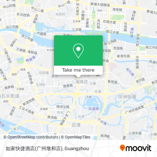 如家快捷酒店(广州墩和店) map