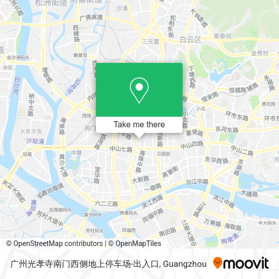 广州光孝寺南门西侧地上停车场-出入口 map