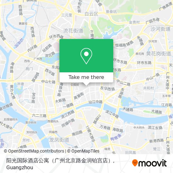 阳光国际酒店公寓（广州北京路金润铂宫店） map