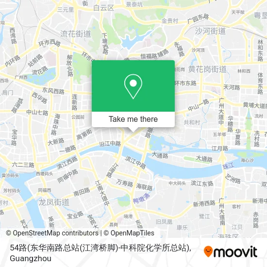 54路(东华南路总站(江湾桥脚)-中科院化学所总站) map