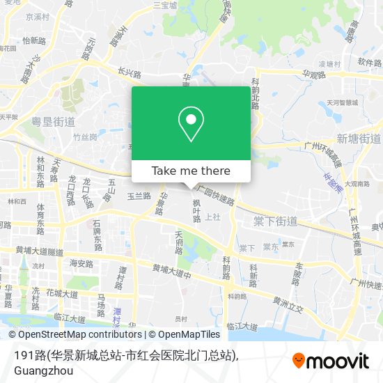 191路(华景新城总站-市红会医院北门总站) map