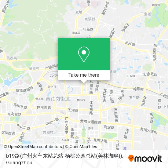 b19路(广州火车东站总站-杨桃公园总站(美林湖畔)) map