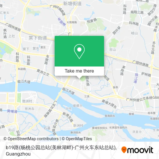 b19路(杨桃公园总站(美林湖畔)-广州火车东站总站) map