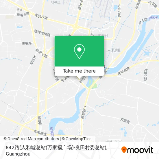 842路(人和墟总站(万家福广场)-良田村委总站) map