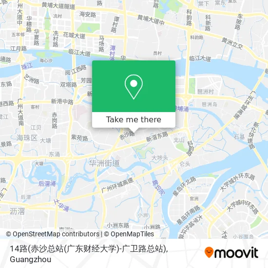 14路(赤沙总站(广东财经大学)-广卫路总站) map