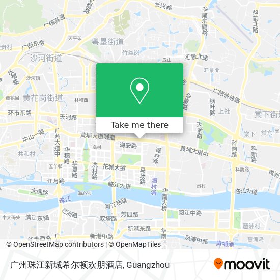 广州珠江新城希尔顿欢朋酒店 map