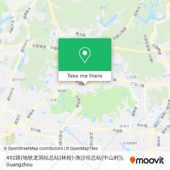 492路(地铁龙洞站总站(林校)-渔沙坦总站(中山村)) map