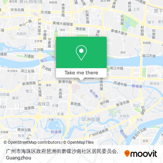 广州市海珠区政府琶洲街磨碟沙南社区居民委员会 map