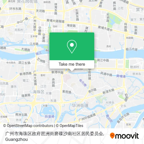 广州市海珠区政府琶洲街磨碟沙南社区居民委员会 map