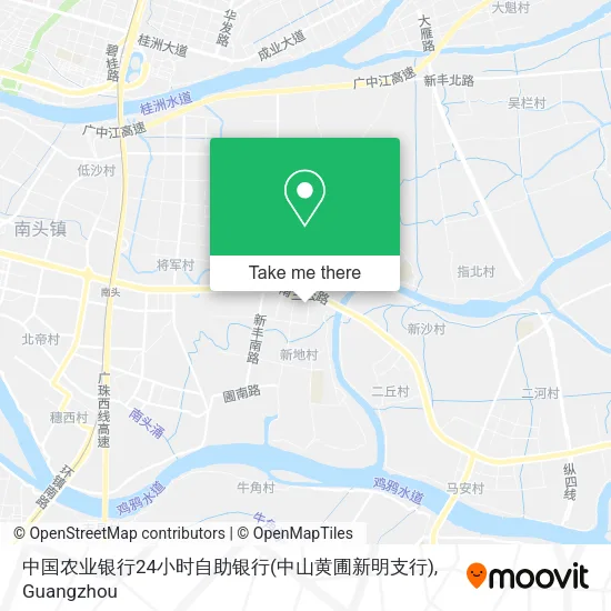 中国农业银行24小时自助银行(中山黄圃新明支行) map