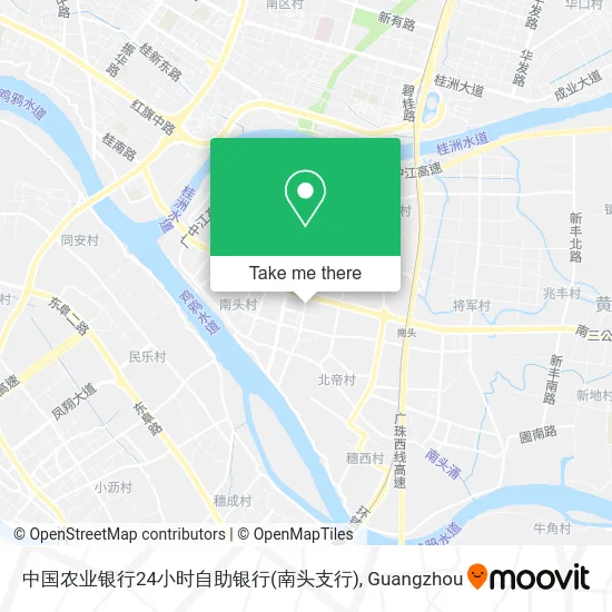 中国农业银行24小时自助银行(南头支行) map