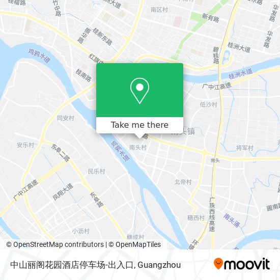 中山丽阁花园酒店停车场-出入口 map