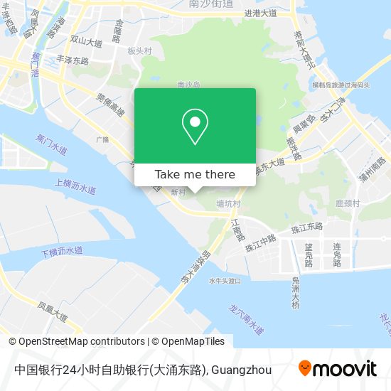 中国银行24小时自助银行(大涌东路) map