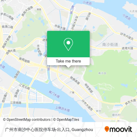 广州市南沙中心医院停车场-出入口 map