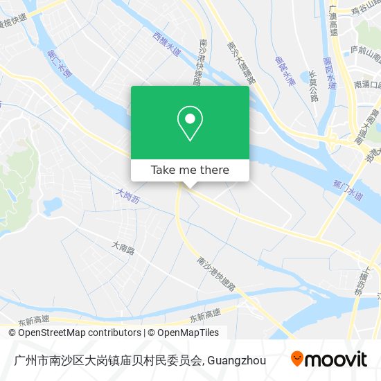 广州市南沙区大岗镇庙贝村民委员会 map