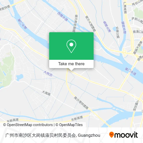广州市南沙区大岗镇庙贝村民委员会 map