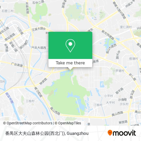 番禺区大夫山森林公园(西北门) map
