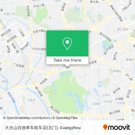 大夫山自游单车租车店(北门) map