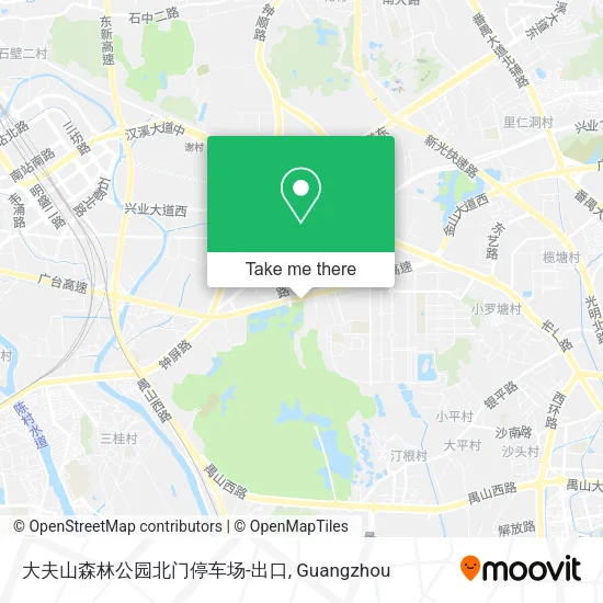 大夫山森林公园北门停车场-出口 map