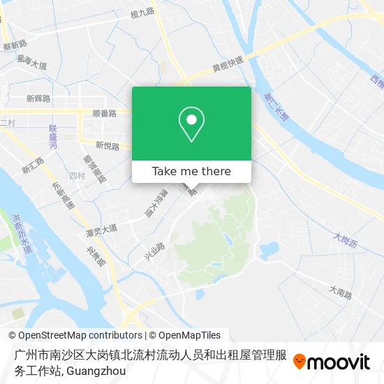 广州市南沙区大岗镇北流村流动人员和出租屋管理服务工作站 map