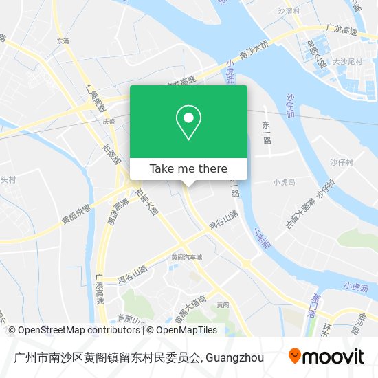 广州市南沙区黄阁镇留东村民委员会 map