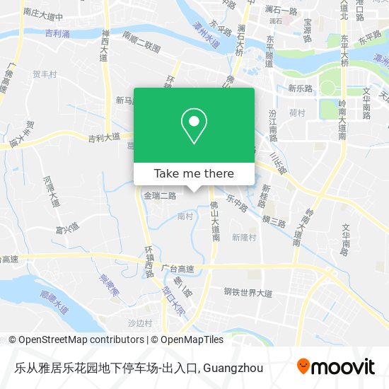 乐从雅居乐花园地下停车场-出入口 map