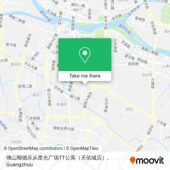 佛山顺德乐从星光广场TT公寓（天佑城店） map