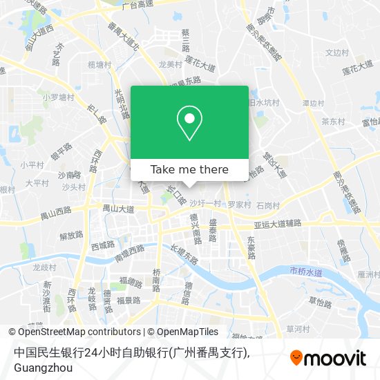 中国民生银行24小时自助银行(广州番禺支行) map
