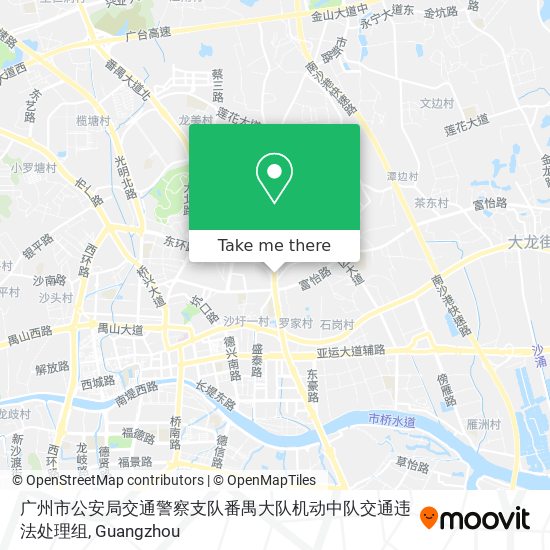 广州市公安局交通警察支队番禺大队机动中队交通违法处理组 map