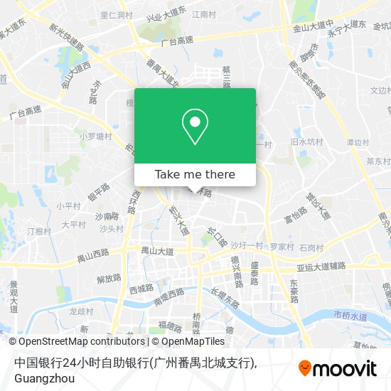 中国银行24小时自助银行(广州番禺北城支行) map