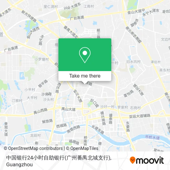 中国银行24小时自助银行(广州番禺北城支行) map