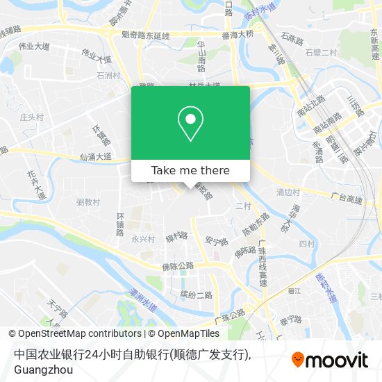 中国农业银行24小时自助银行(顺德广发支行) map