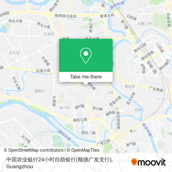 中国农业银行24小时自助银行(顺德广发支行) map