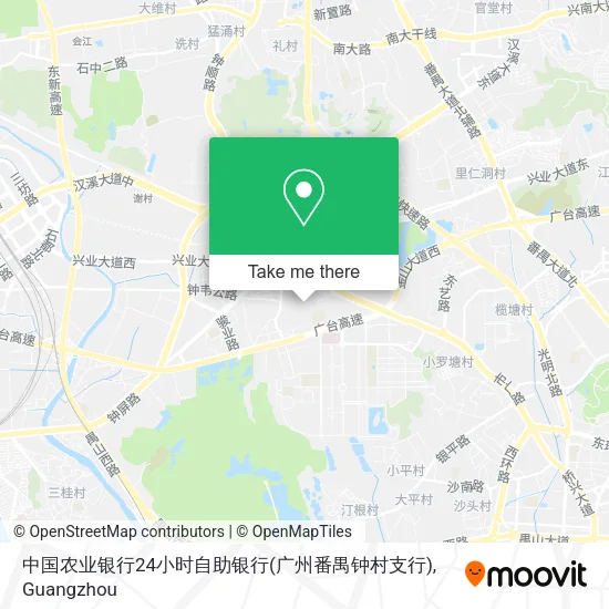 中国农业银行24小时自助银行(广州番禺钟村支行) map